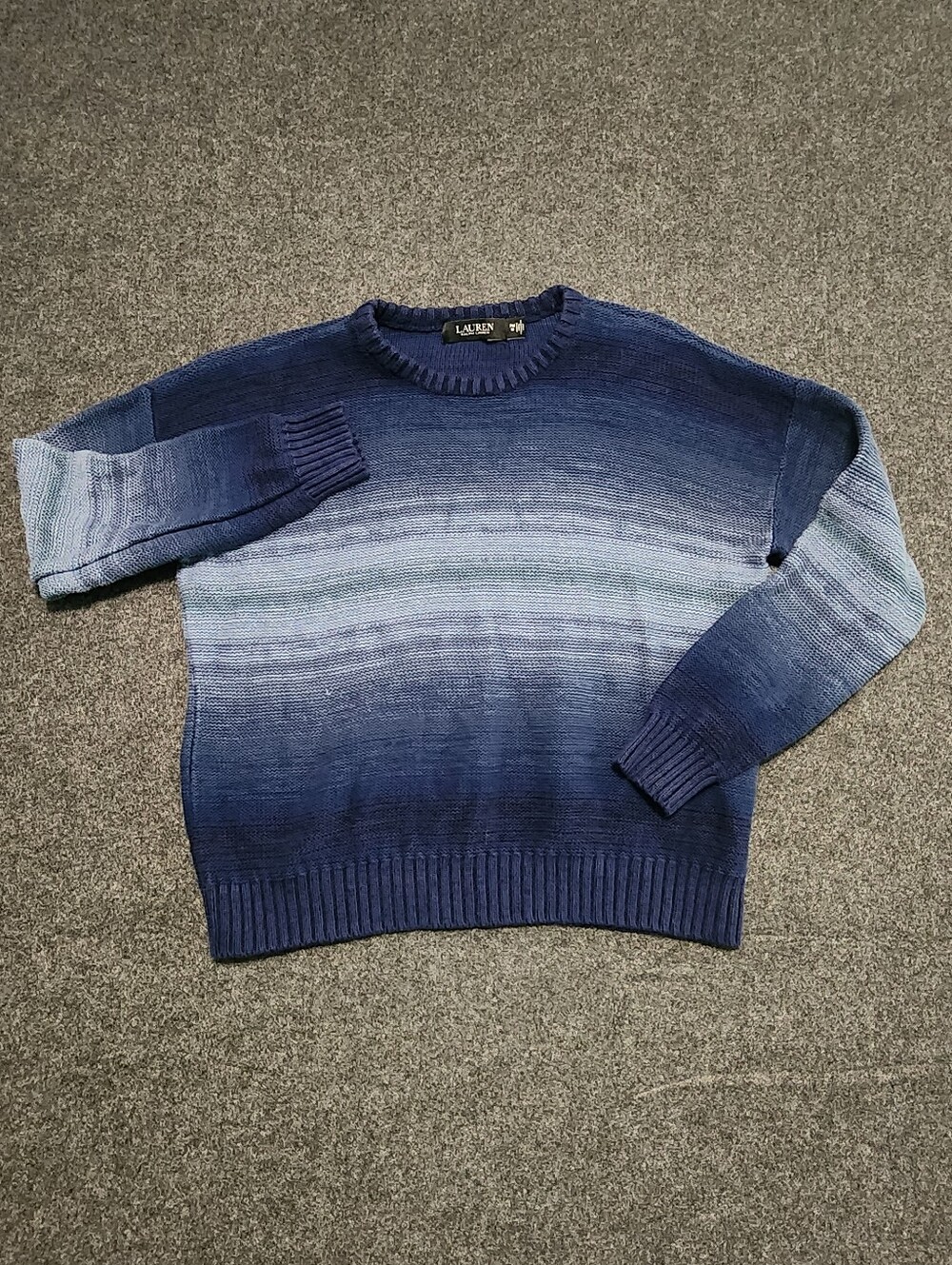 Lauren Ralph Lauren Women's Ombre Blue Crewneck Sweater